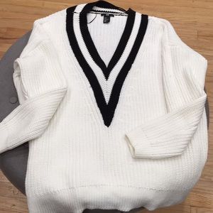 Black and white sweater.